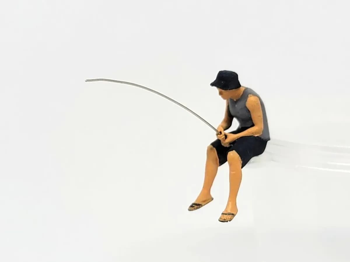 Miniture toy Figure Sugeng mancing pinggir kali skala 1-64 diorama diecast thumbnail 2