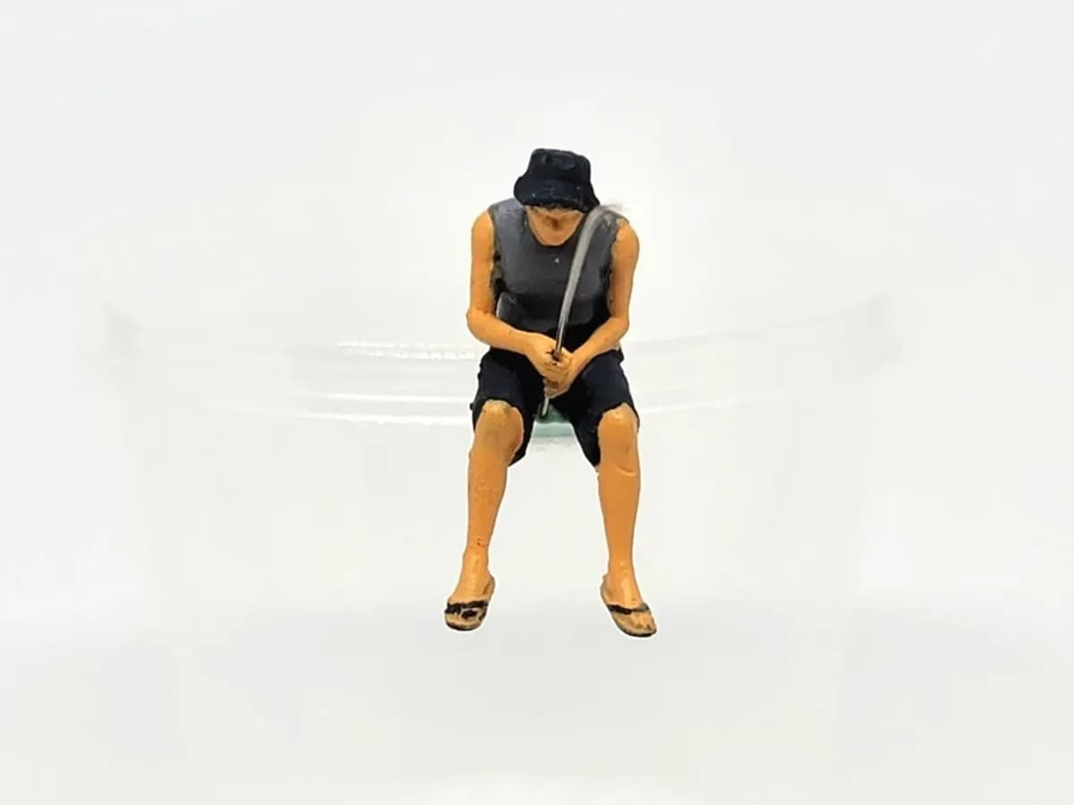 Miniture toy Figure Sugeng mancing pinggir kali skala 1-64 diorama diecast thumbnail 4
