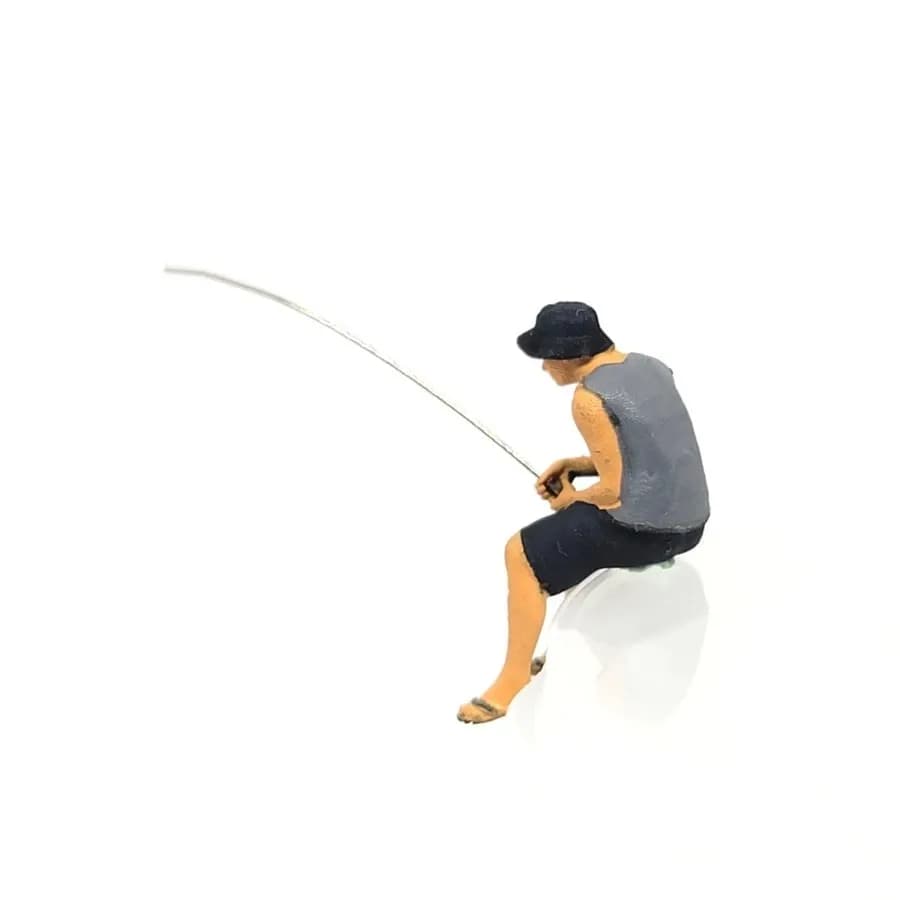 Miniature toy Figure Sugeng mancing pinggir kali skala 1-64 diorama diecast thumbnail 5