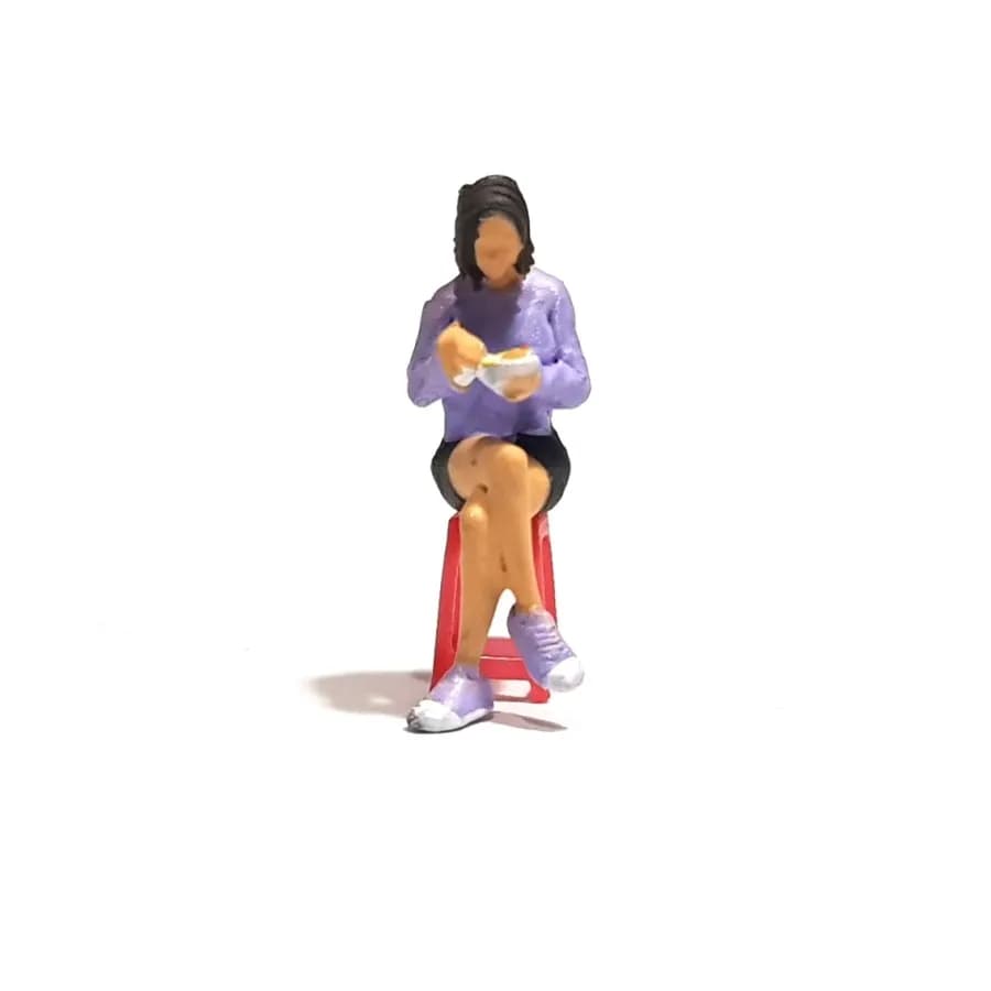 Miniature toy figure Siska makan bakso skala 1/64 diorama diecast thumbnail 3