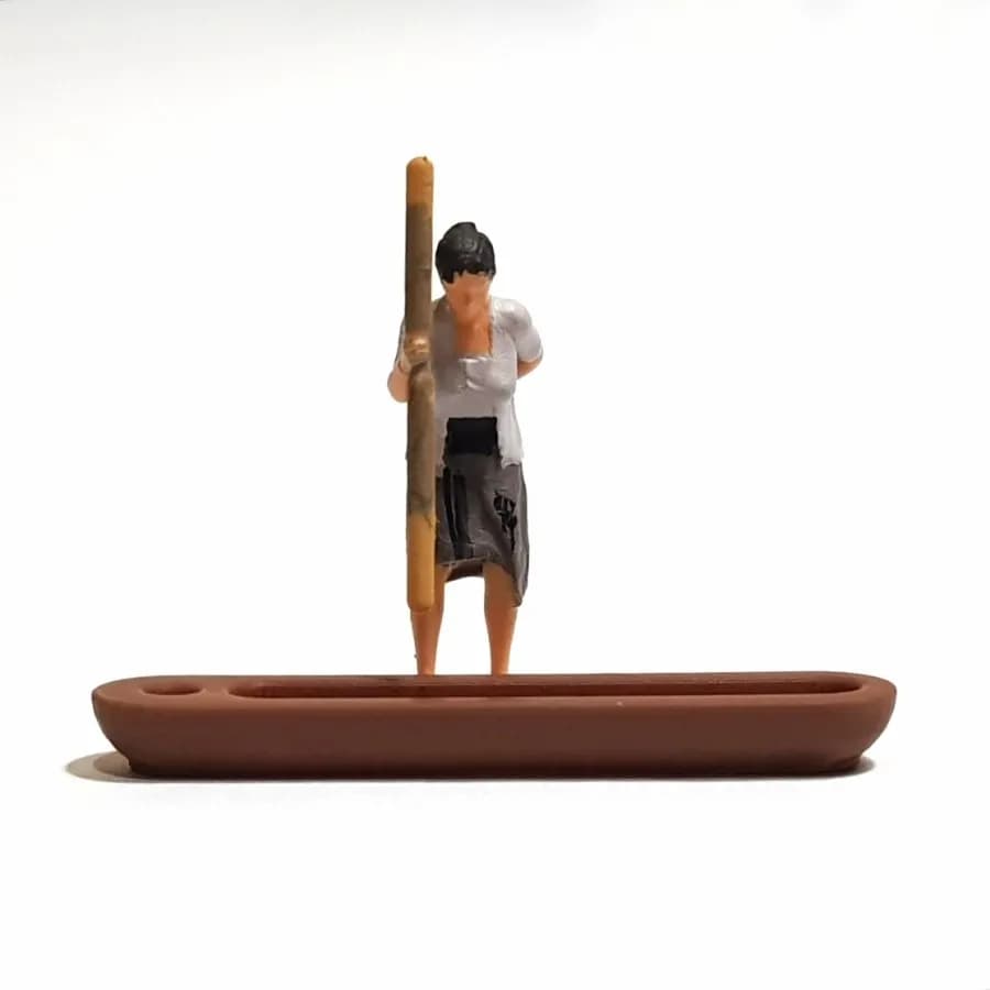 Miniature toy figure Makde menumbuk padi skala 1/64 diorama miniature thumbnail 4
