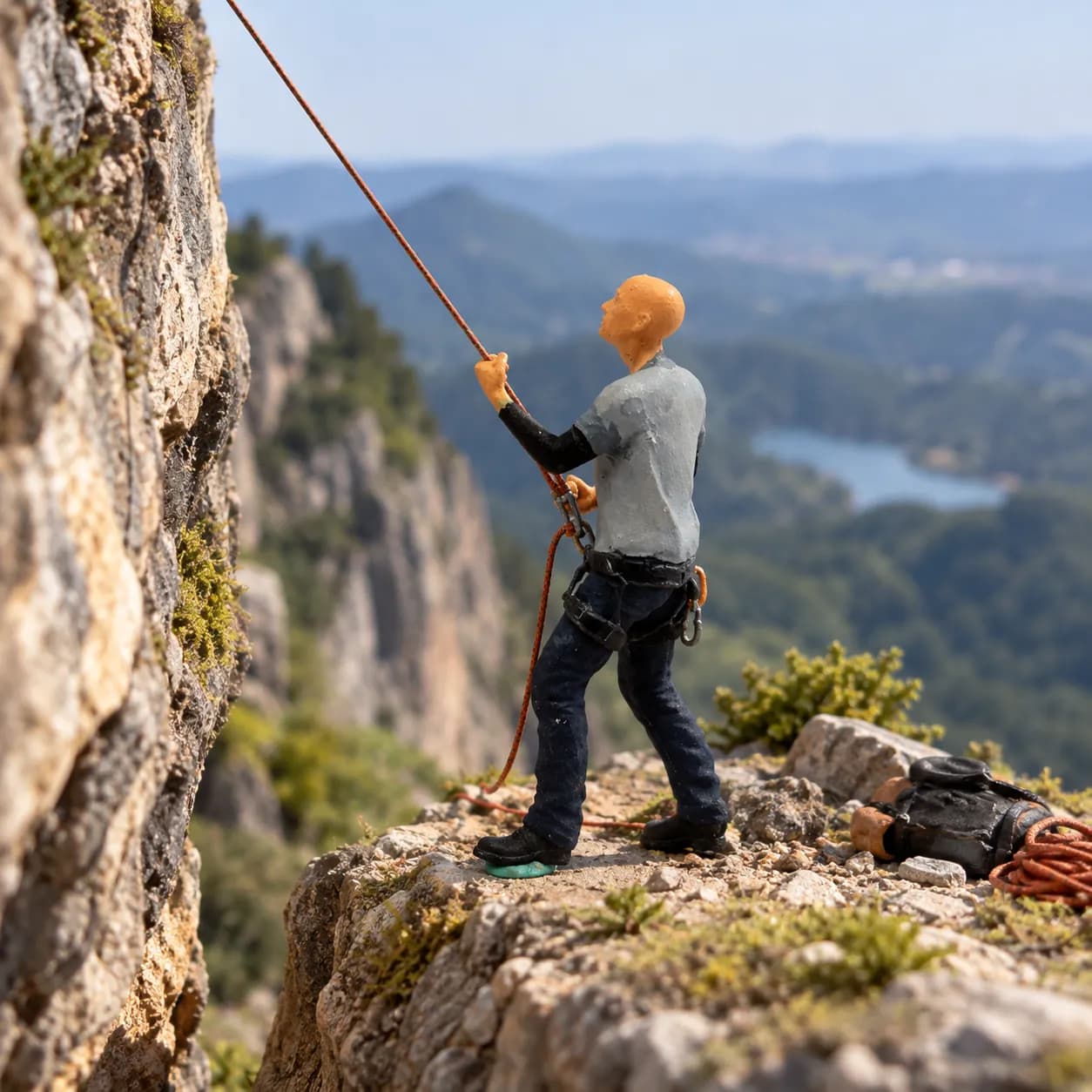 Figure billet pendaki climbing adventure skala 1/64 miniatur