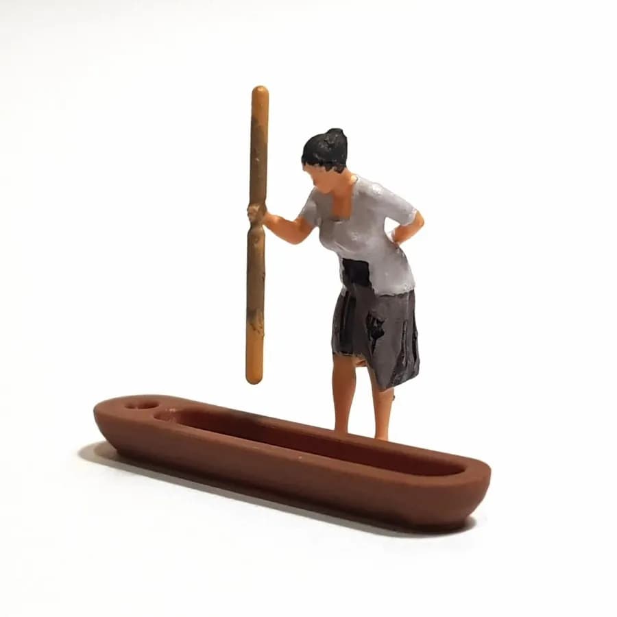 Miniature toy figure Makde menumbuk padi skala 1/64 diorama miniature thumbnail 6
