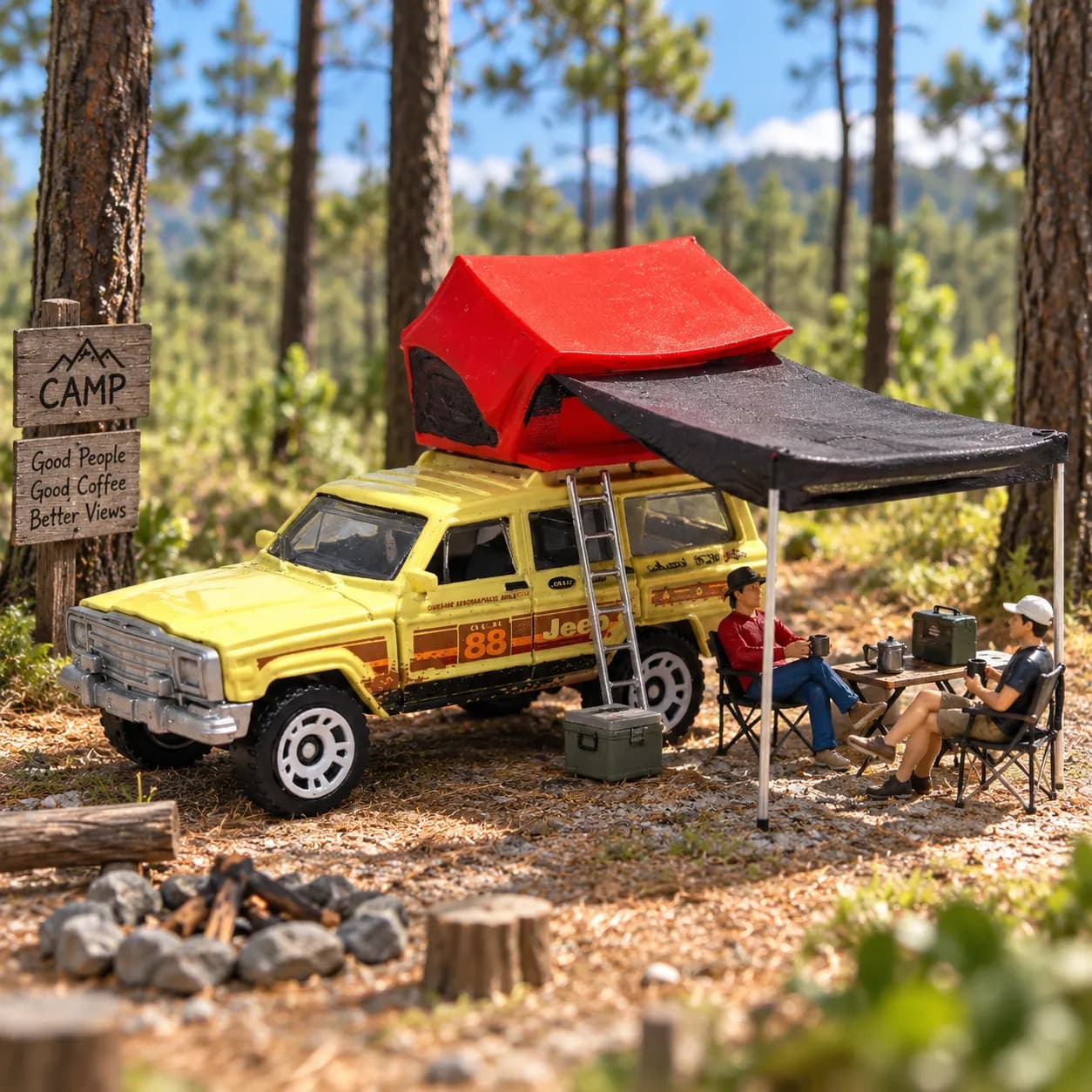 Tenda campervan skala 1/64 miniature diorama