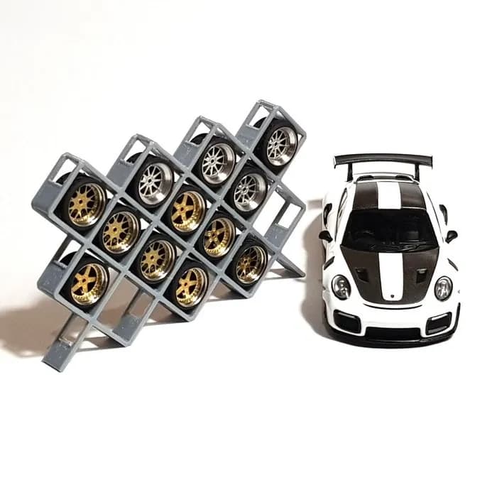 Rak ban velg 4x2 hotwheels tomica skala 1/64 diorama miniature diagonal thumbnail 2