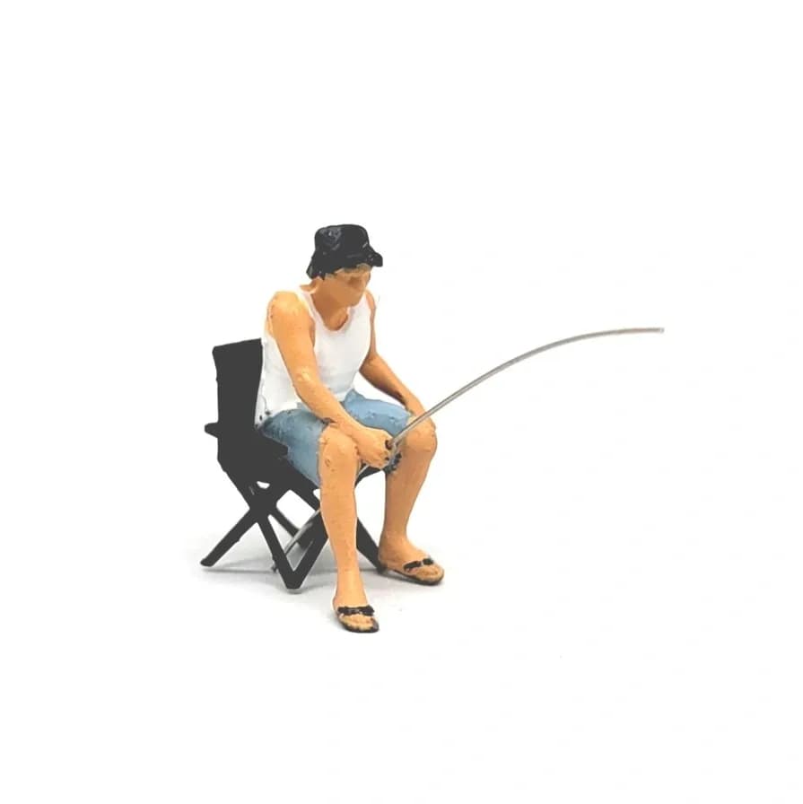Miniature toy Figure Sugeng mancing kursi camping skala 1-64 diorama thumbnail 3