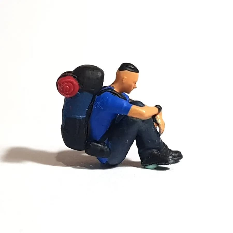Miniature Toys Figure Aryo duduk camping skala 1/64 diorama miniature thumbnail 2