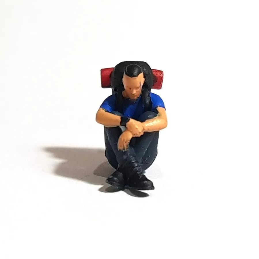 Miniature Toys Figure Aryo duduk camping skala 1/64 diorama miniature thumbnail 3