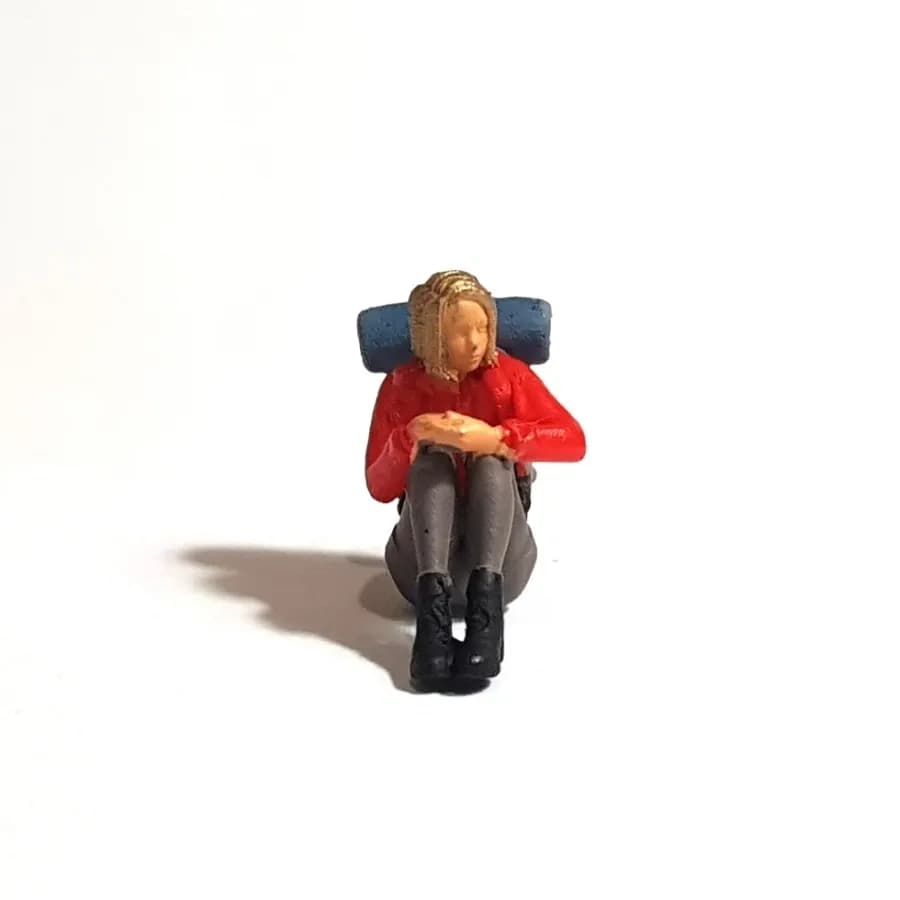 Miniature toy Figure Wulan camping duduk skala 1-64 diorama thumbnail 5