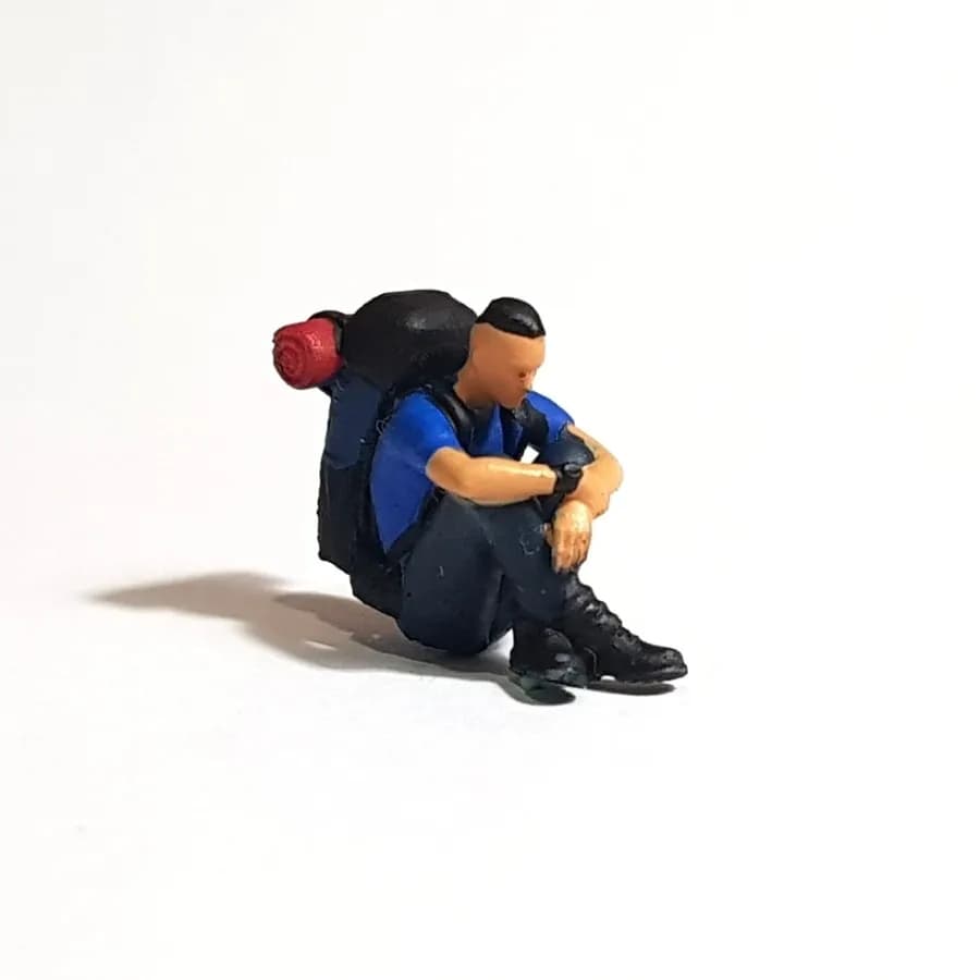 Miniature Toys Figure Aryo duduk camping skala 1/64 diorama miniature thumbnail 5