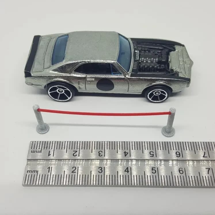 Miniatur toys Tiang antrian standing barrier skala 1/64 diorama diecast thumbnail 4