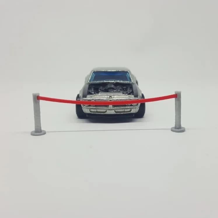 Miniatur toys Tiang antrian standing barrier skala 1/64 diorama diecast thumbnail 2