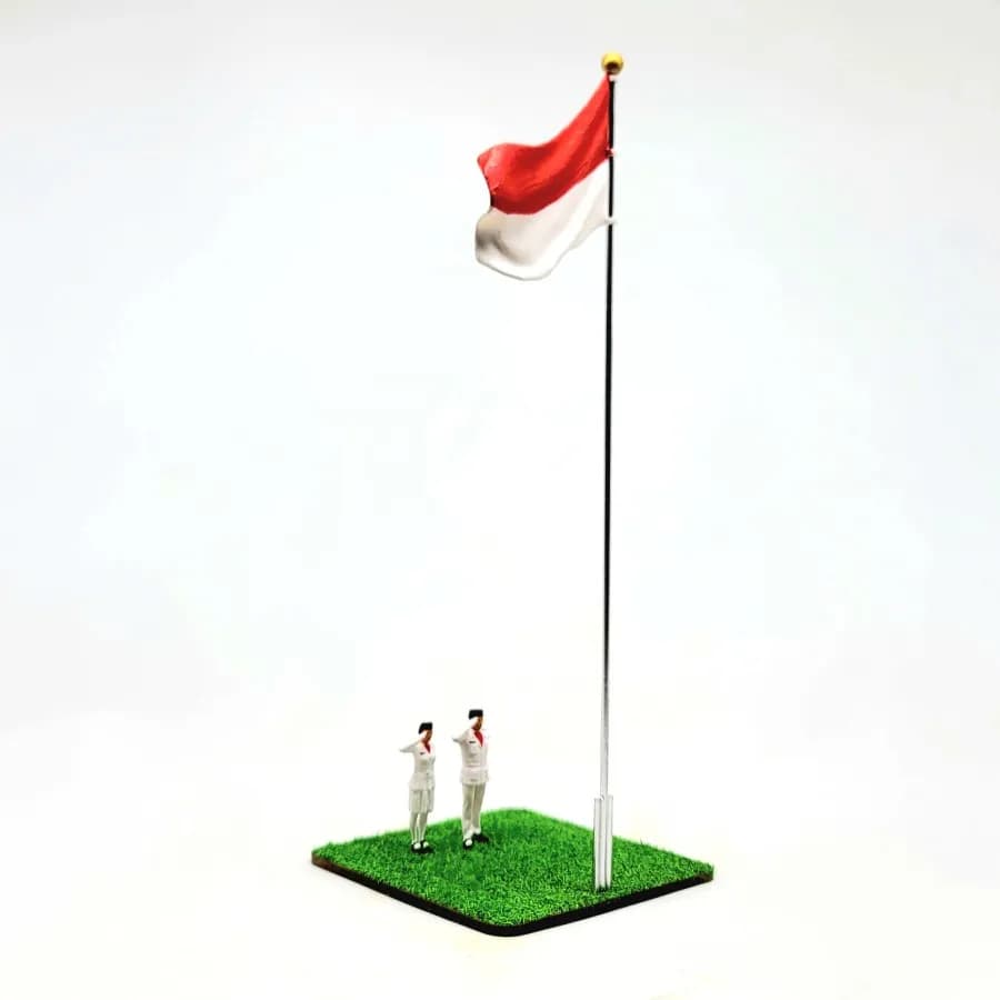 Figure Paskibra Bendera merah putih skala 1-64 miniature toy thumbnail 2