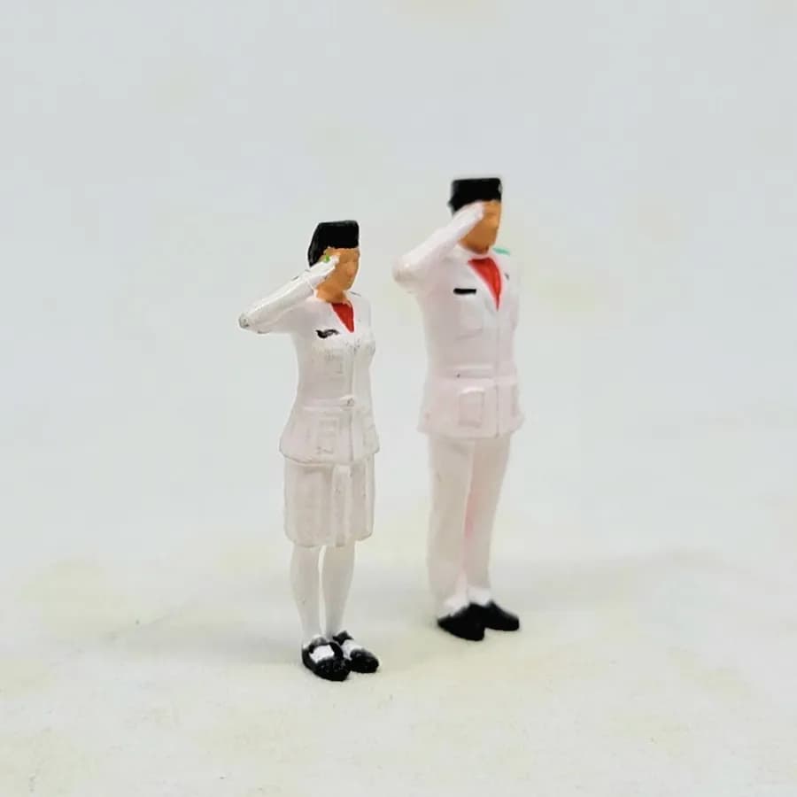Figure Paskibra Bendera merah putih skala 1-64 miniature toy thumbnail 5