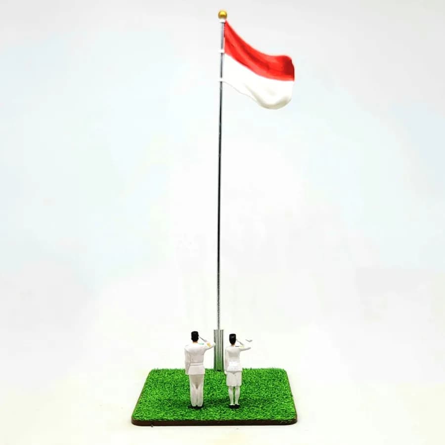 Figure Paskibra Bendera merah putih skala 1-64 miniature toy thumbnail 3