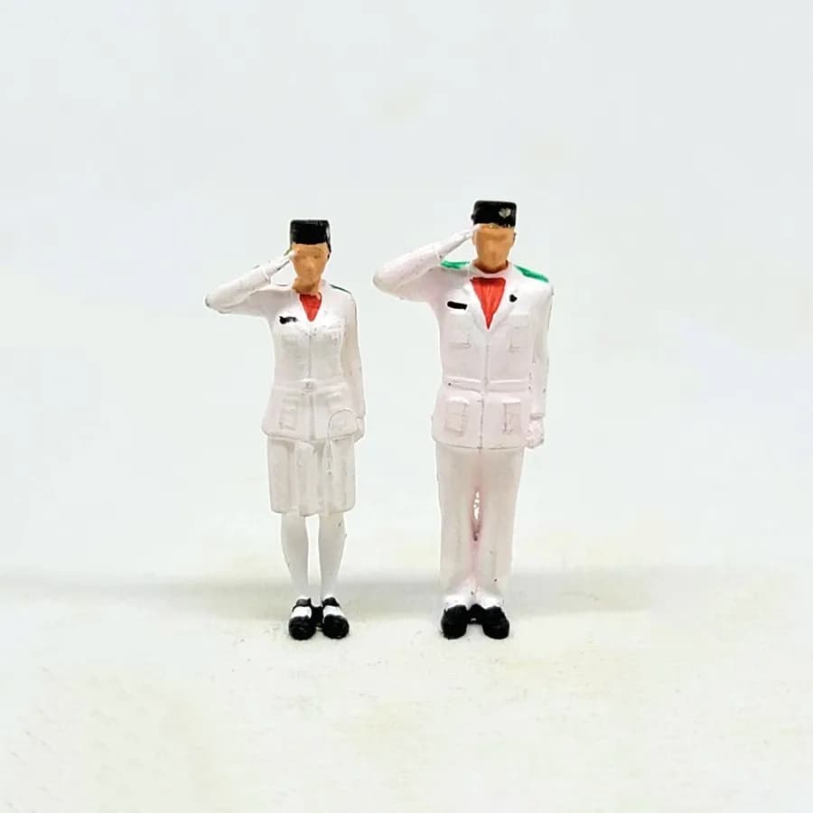 Figure Paskibra Bendera merah putih skala 1-64 miniature toy thumbnail 6