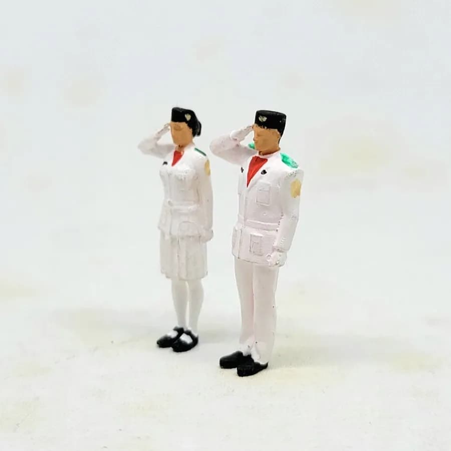 Figure Paskibra Bendera merah putih skala 1-64 miniature toy thumbnail 4