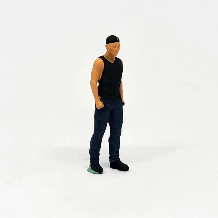 Figure drift king Takashi berdiri fnf fast n furious Tokyo Drift skala 1/64 tiduran miniature diorama thumbnail 2