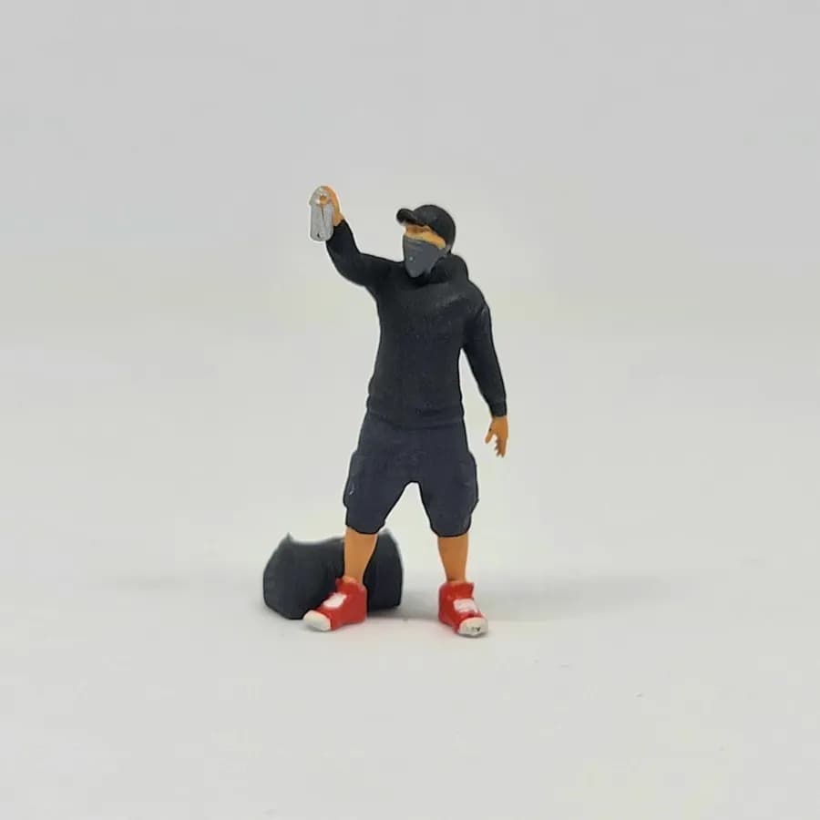 Miniature toy Figure Kai grafiti mural street style skala 1-64 diorama diecast thumbnail 6