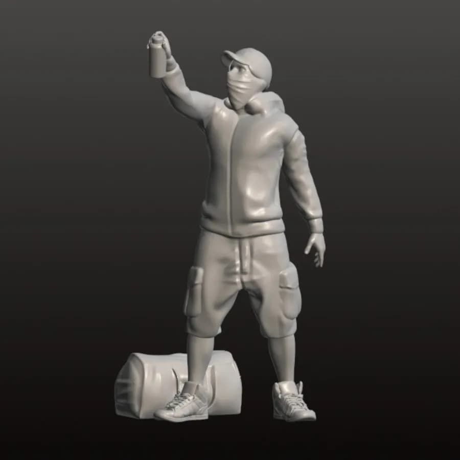 Miniature toy Figure Kai grafiti mural street style skala 1-64 diorama diecast thumbnail 9