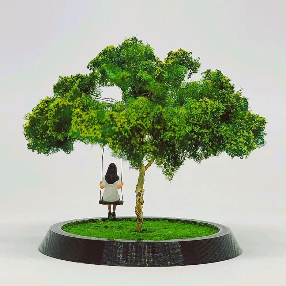 Figure Ulva main ayunan bonsai skala 1/64 diorama miniatur toy thumbnail 3