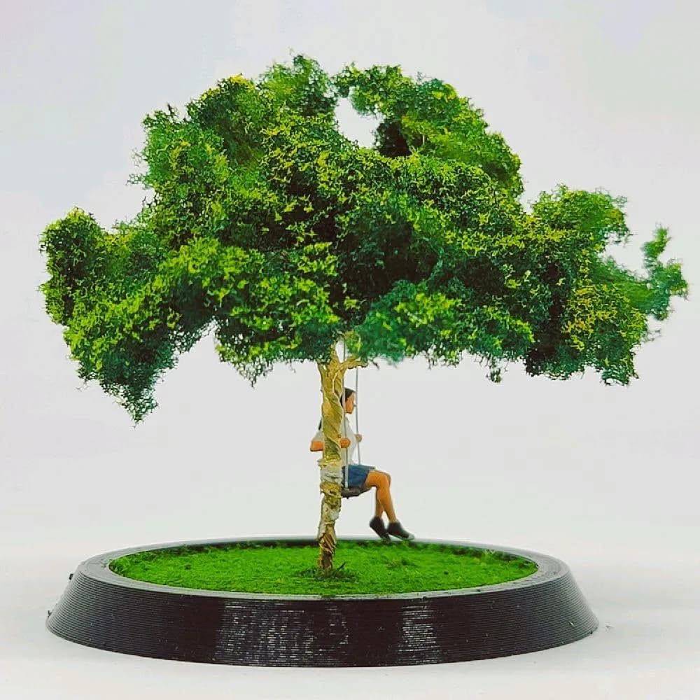 Figure Ulva main ayunan bonsai skala 1/64 diorama miniatur toy thumbnail 4