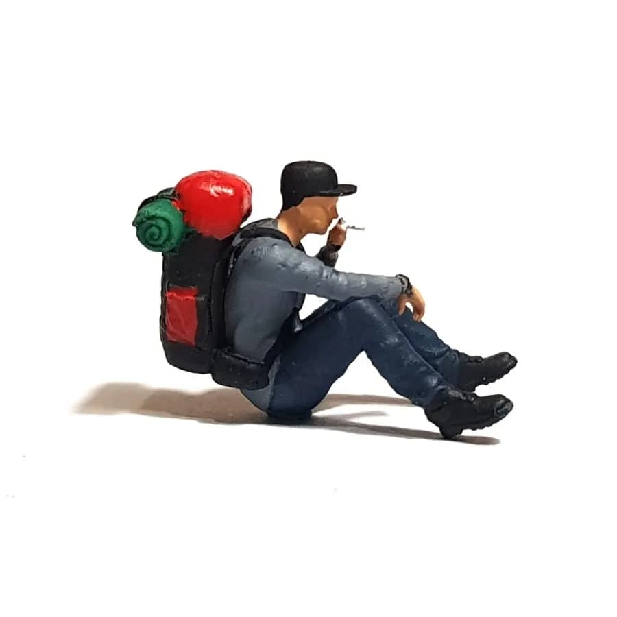 Miniature toy Figure Hardian duduk camping skala 1/64 diorama diecast thumbnail 2