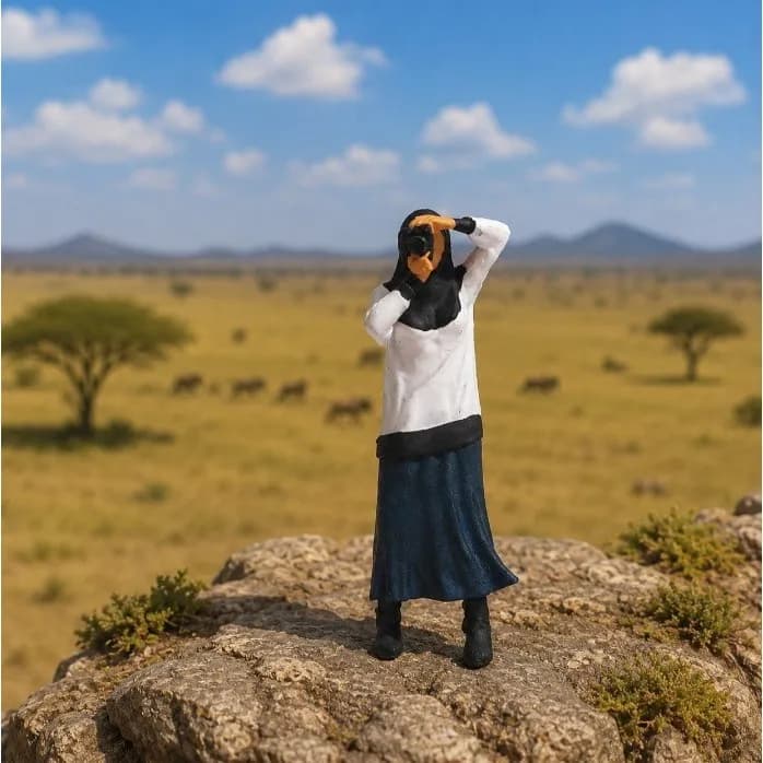 Miniaature toy Figure Zainab kamera berdiri skala 1/64 diorama diecast