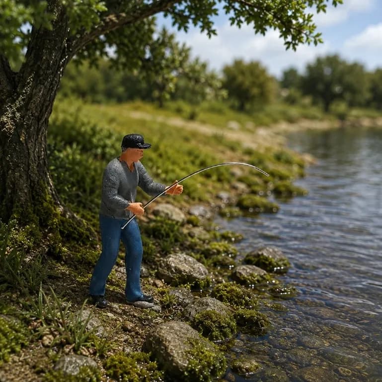 Miniature toy Figure Herman mancing skala 1/64 diorama diecast