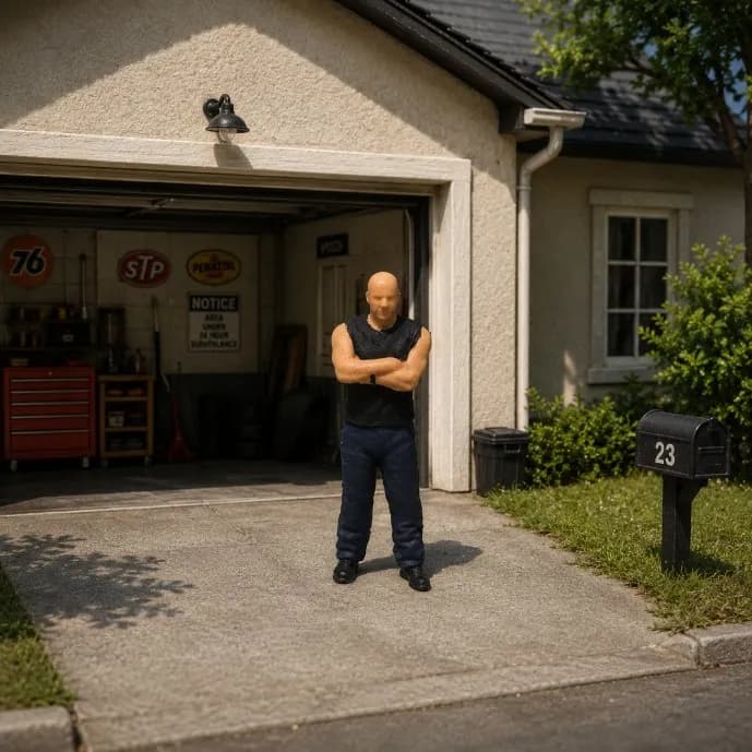 Miniature toy Figure Dom Toretto fnf sidakep skala 16464 diorama image 1