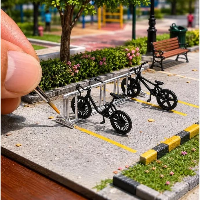 Miniature toy Parkir sepeda bmx skala 1/64 diorama diecast