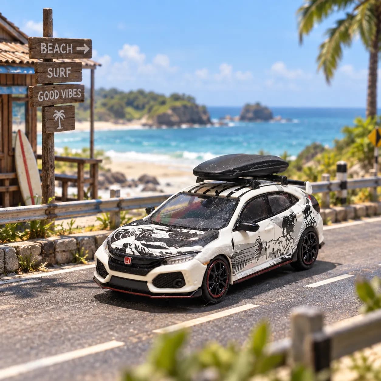 Roofbox thule slim skala 1/64 diorama miniature image 1